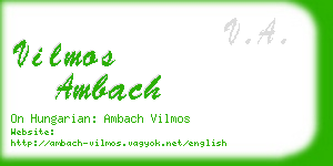 vilmos ambach business card